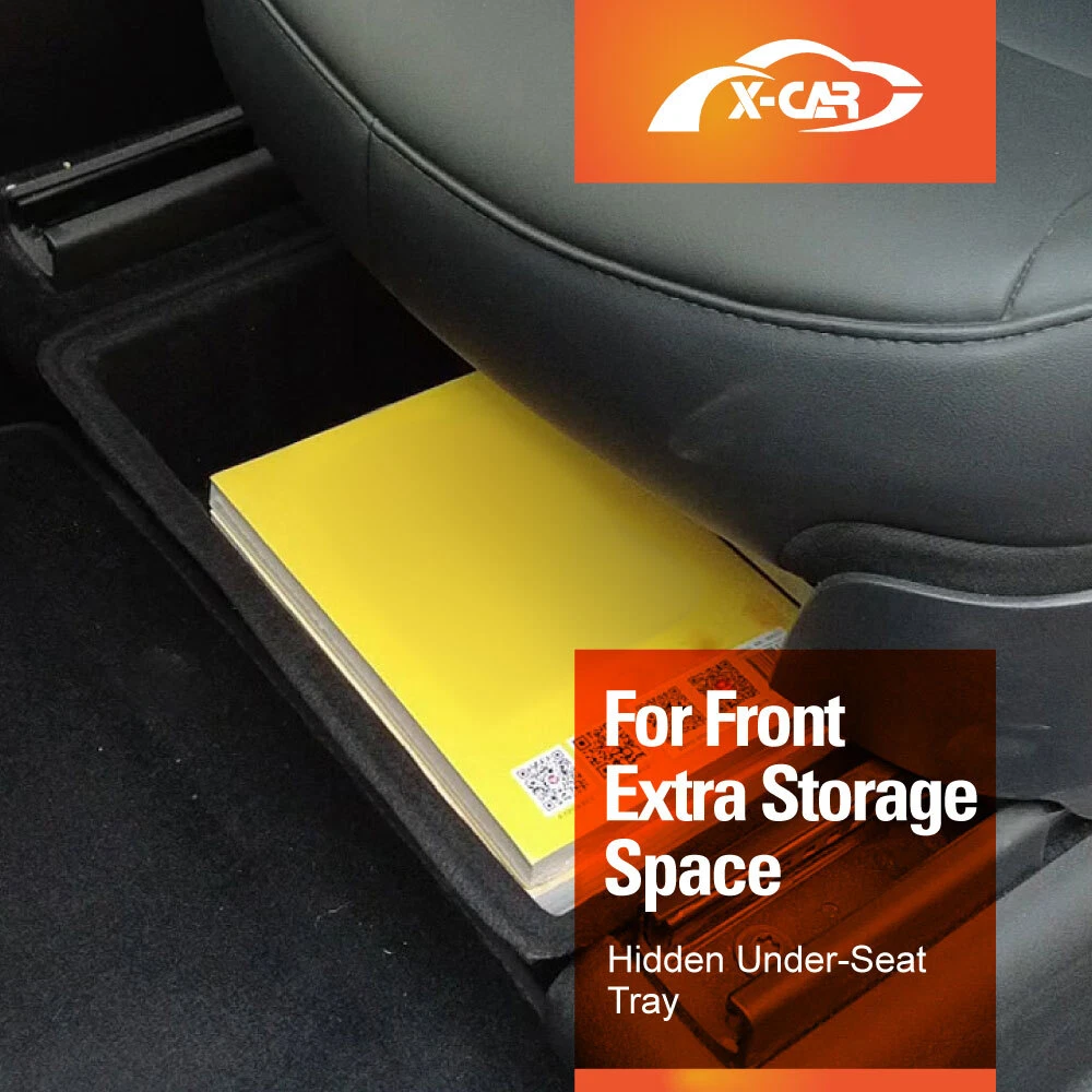 Car Under Seat Storage Box for Tesla Model Y Front Seats Organizer Tray  Flocking