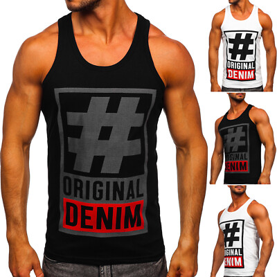 Tanktop T-Shirt Tank Top Tee Muskelshirt Achselshirt Print Herren BOLF Aufdruck
