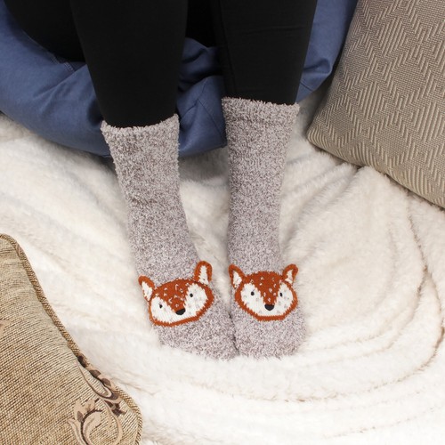 Super Soft Warm Cute Animal Non-Slip Fuzzy Fluffy Crew Winter Home Socks - Picture 11 of 73