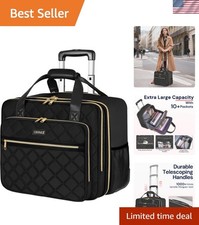 Rolling Laptop Bag Women, Rolling Briefcase for Women, 17.3 Inch Laptop Bag w...