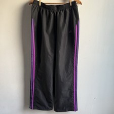 Adidas Black with Pink Purple Stripes Women  s Size M Medium Sweatpants