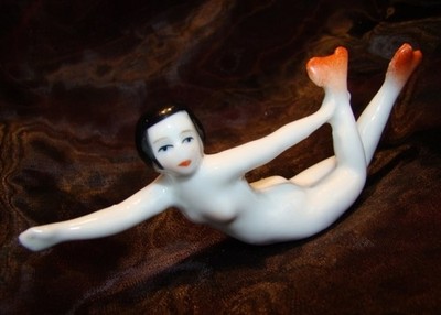Art Nouveau Style Figurine Bathing Beauty Sexy Siren Naked Art Deco-German Style