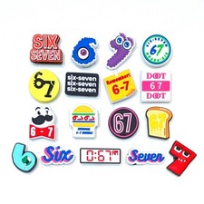 SIX -SEVEN SHOE CHARMS Pack of 17 Unique Designs Gift 6-7 Set Lot Fits Crocs 