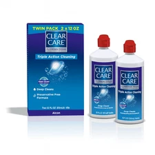 Clear Care Cleaning & Disinfecting Solution with Lens Case12 Fl Oz 2Pack