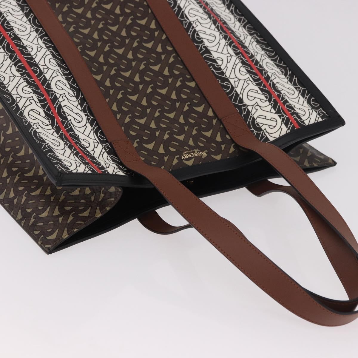 BURBERRY Tote Bag PVC Leather Brown Gold Auth 186186M image 6