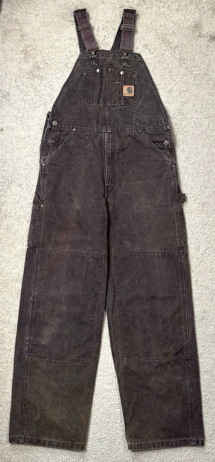 VTG Carhartt R06 Double Knee Duck Canvas Bib Overalls Mens 34x32 Dark Brown DKB
Opens in a new windo