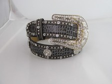 Nocona Western Belt Women Medium Gator Print Rhinestones Bling N34972232 Rodeo