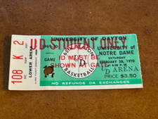 1970 Dayton Flyers Notre Dame Basketball Ticket Austin Carr Collis Jones 2/28