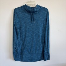 Apana Womens Activewear Blue Shirt Size L Yoga Running Golf Casual Thumb Holes