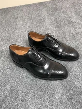 Men's Johnston And Murphy Heritage Black Lace Up Cap Toe Oxford 8.5 3E/E