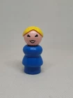 Vintage Fisher Price little people plastic blue mom/woman yellow hair