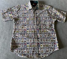 Vintage 90s Tommy Hilfiger Men  s L Crest Flag Button-Up Shirt EUC Classic
