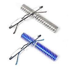 Mini Rimless Reading Glasses for Women Men 2 Pack 1.5