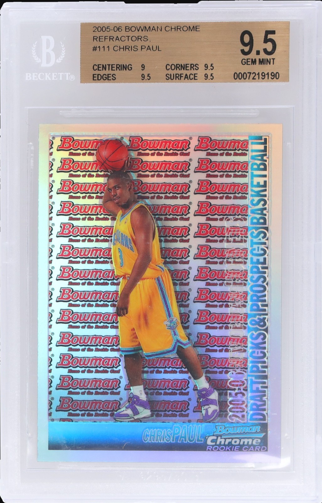 2005 Bowman Chrome Chris Paul #111 BGS 9.5 RC Refractor 46/300 Basketball