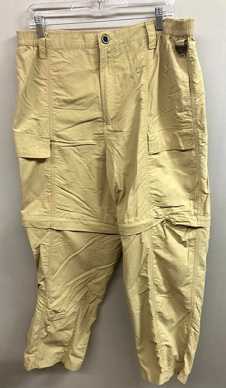 Reel Legends Convertible Pants Mens 30L Beige Cargo Outdoor Fishing Performance