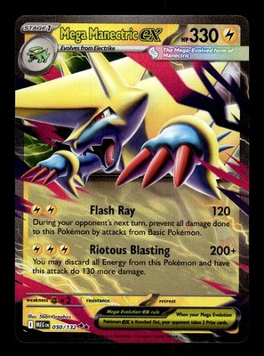 Mega Manectric ex 050/132 Double Rare Mega Evolution Pokemon Holo Near Mint