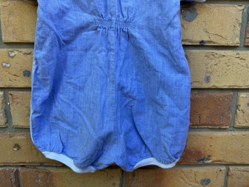 Baby Vintage Romper Size 1 Jumpsuit One Piece Boy Sailor Tug Boat Retro Beach - Foto 10 di 10