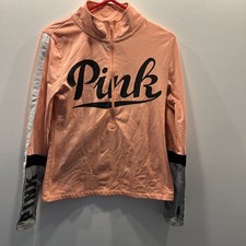 PINK Victoria's Secret Ultimate Pullover Women's Medium Pink 1/2 Zip Long Sleeve