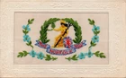 THE NORFOLK REGIMENT: BADGE: RARE WW1 EMBROIDERED MILITARY SILK POSTCARD