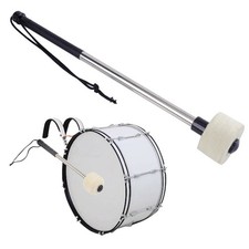 2x Bass Drum Mallet Professional Marching Bass Felt Head Drumsticks Metal Sticks