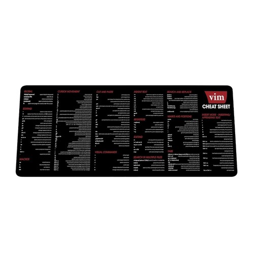 Vim Cheat Sheet Mousepad For Beginner, Vim CheatSheet For Software Engineers,...