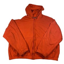 Bulwark FR Flame Resistant Full Zip Hoodie Bright Orange Workwear Mens XL VTG