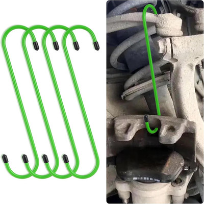 2Pc Brake Caliper Hanger Hook Tool Rubber Coated Brake Pad Change Set