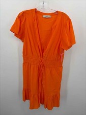 Pre-Owned Loft Orange Size Large Shift Knee Length Short Sleeve Dress