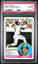 1983 TOPPS #180 RICKEY HENDERSON PSA 8