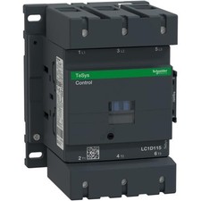 SCHNEIDER ELECTRIC LC1D115G7 Contactor LC1D, IEC, 600VAC, 115A, 3-Pole, 120