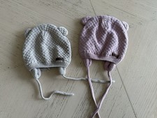 PESAAT Baby Winter Brown Bear Hats Warm Knitted Infant Beanie Cap Hat X 2