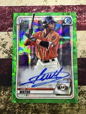 Luis Matos 2020 Bowman Chrome Green Atomic Refractor Prospect Auto /99 RC Giants