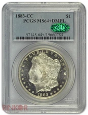 1883-CC $1 Morgan Dollar PCGS MS 64+ DMPL CAC
