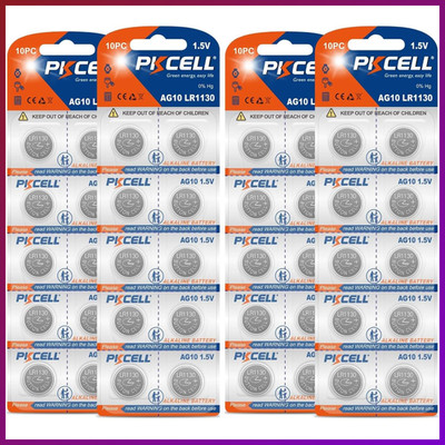 PKCELL LR1130 Alkaline Knopfzellen 40 Stück für Uhr & Spielzeug