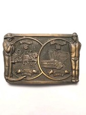 International Harvester Belt Buckle Brass 1981 Farm McCormick Reaper to Combine