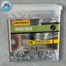 #10 X3” Deckmate Wood Deck Screws Stainless Steel Star Drv Flat Head 5lbs/370 Ct