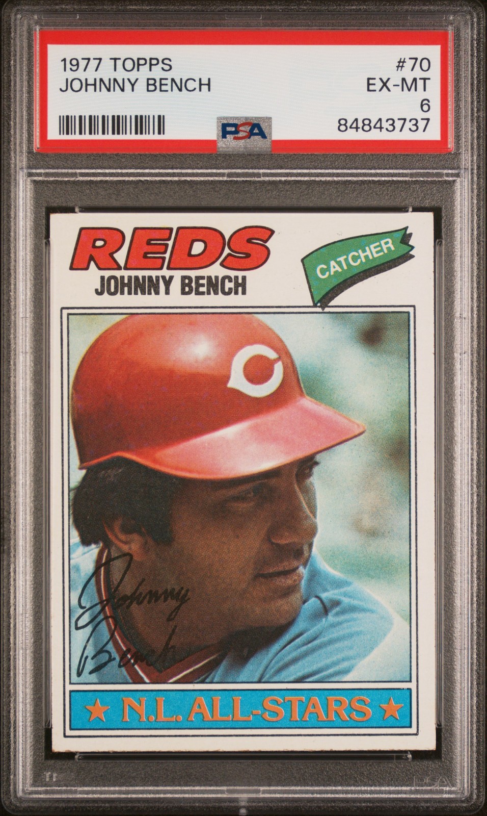 1977 TOPPS #70 JOHNNY BENCH PSA 6