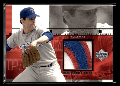 2001 Upper Deck Game Nolan Ryan Game Used Jersey Patch Rangers #P-NRr