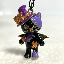 Anna Sui Wizard'S Apprentice Necklace Black Cat Halloween Used
