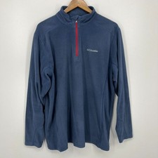 Columbia Fleece Sweatshirt Men's Size XL Blue 1/4 Zip Pullover Lightweight