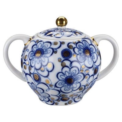 Zuckerdose Lomonosov Russia Winden mit Gold