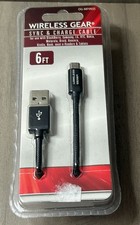 Wireless Gear Sync Charge Cables 6ft For Use with Micro USB Devices