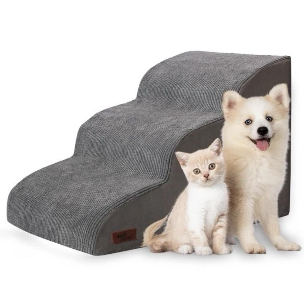 3 Step Ramp Stairs for Sofa & Chair NonSlip Sturdy Pet Steps Dogs Cats GREY