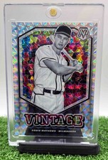2021 Panini Prizm Eddie Mathews #OS-4 Old School Silver Mosaic