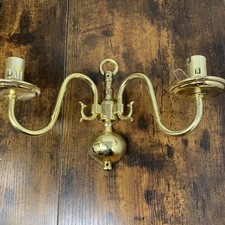 Vintage Brass Wall Light Lamp with Two Arms Sconce