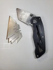 Folding Box Cutter blades included Utility Pocket Knife Blade Works flip lock