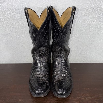 Lucchese Classics Cowboy Western Boots Handmade Black Caiman  display picture 2