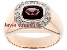 Natural Smoky Quartz  CZ Stones Rose Gold Plated 925 Sterling silver Ring  J5