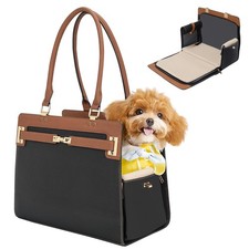 2-in-1 Stylish Dog Purse Carrier Soft-Sided Carriers Travel Tote Bag for Smal...