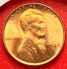 1948-S Lincoln Wheat Cent Penny GEM RED BU From an Original Bank Roll